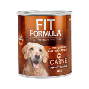 Fit lata perro carne